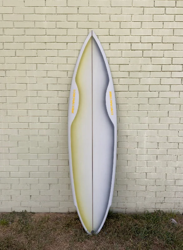 surfboards for deep turns and carves-6'6" Lovemachine Surfboards TWRP - Grey/Spray Deck