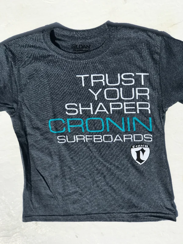 eco-friendly surfboards-Medium gray Trust your Shaper T-shirt