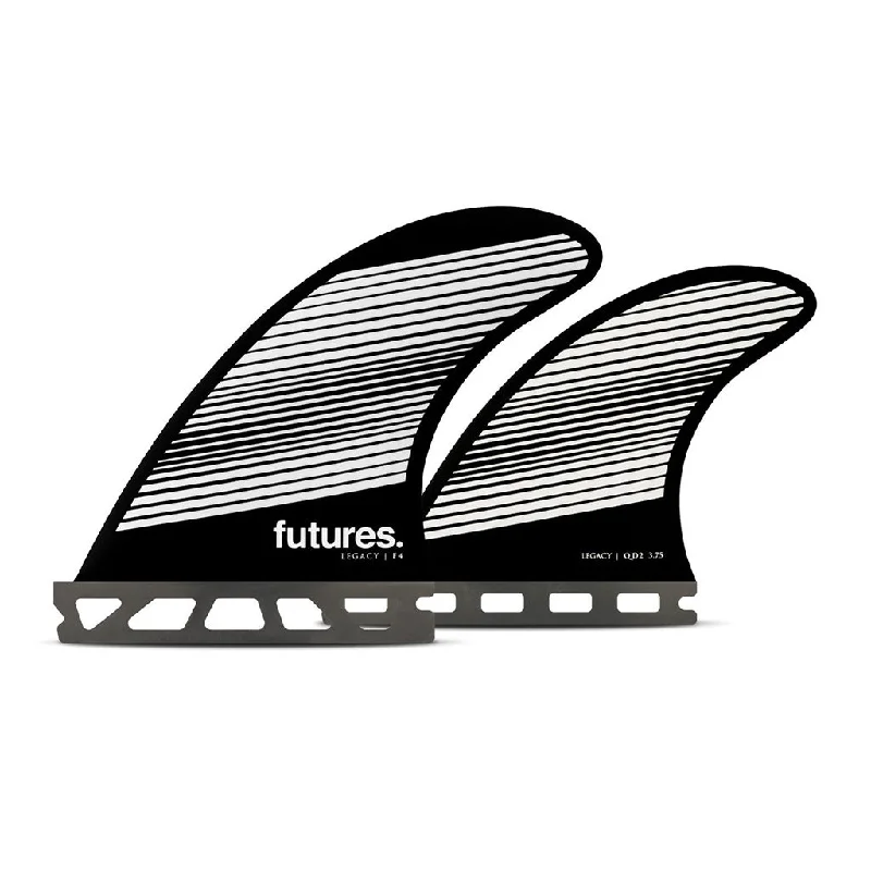 surfboard fins with carbon construction for lightness-Futures Fins - F4 Legacy HC Small Quad Set - Gray/Black