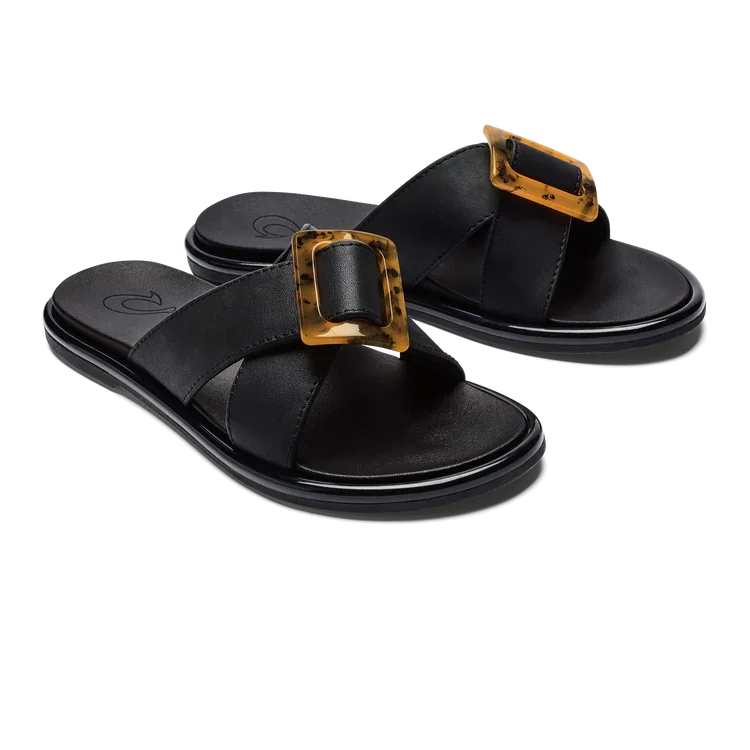 surf clothing with compression technology for support-Olukai Women's La'i Slide Sandals