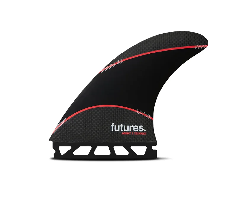 surfboard fins for fast wave response-Futures Jordy Large Techflex Thruster Fins Black