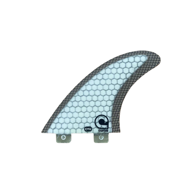 surfboard fins for enhanced tracking in long rides-Surfboard-Fins YU - Dual Tab Thruster - CARBON MESH