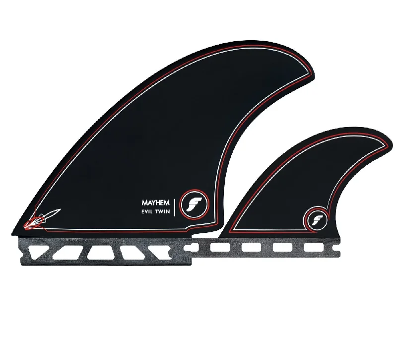 surfboard fins with carbon-fiber edges for strength-Mayhem Evil Twin + 1 - Black