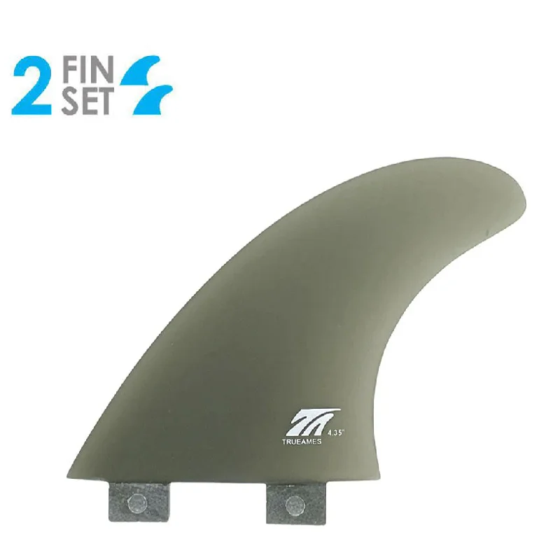 surfboard fins with adjustable bases for versatility-True Ames 4.35" Futures Sidebites - Smoke/Fiberglass