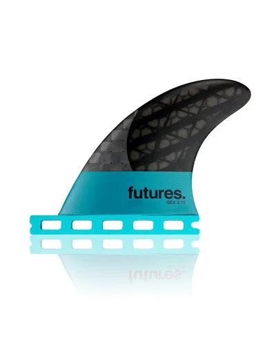 surfboard fins with curved profiles for extra grip-Futures QD2 3.75 Blackstix