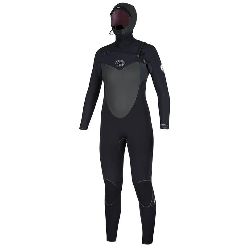 thermal wetsuits for winter surfing-Rip Curl Women's Flash Bomb 5/4 Hooded Wetsuit