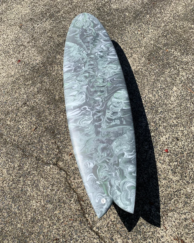 surfboards for power and control in larger waves-Thang - 6'2 Grey and Green Swirl