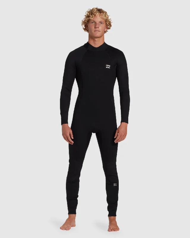 wetsuits with fast-drying technology-Mens 4/3mm Foil Back Zip Steamer Wetsuit