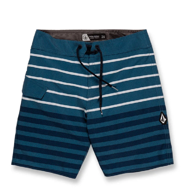 surf clothing for comfortable, easy wear-Volcom Quarta Static Mod Boys Boardshort - Aged Indigo