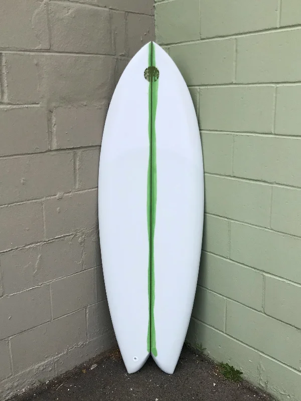 surfboards for quick adjustments on the waves-5'4" Simon Shapes Curvy Quad Fish -Clear