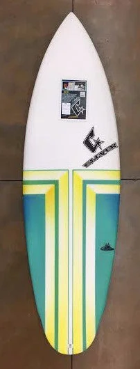 surfboards with wide rails for added power-Clever 5'7 Fish Jet Green air Brush Surfbord 4796