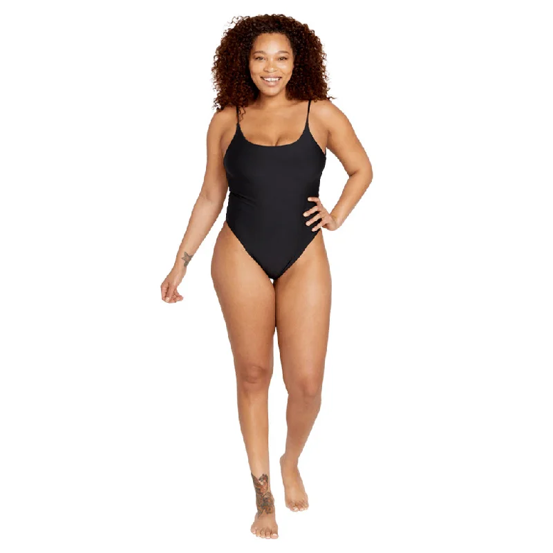 surf clothing for casual beach days-Volcom Womens Simply Seamless One Piece - Black