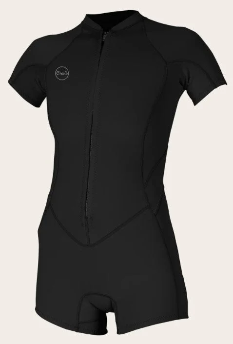 wetsuits with fast-drying technology-O'Neill Bahia Front Zip Short Sleeve Springsuit