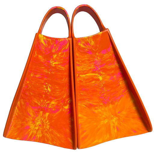 surfboard fins for better water handling-Yucca Ultra Soft Flex Fins MAMA VIKINGS (Orange w/ Pink and Yellow Swirls)