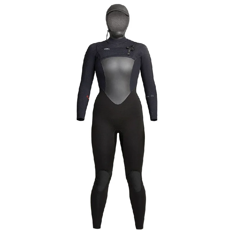 wetsuits for comfort during deep dives-Xcel Women's Infiniti 5/4 Hooded Wetsuit - Black