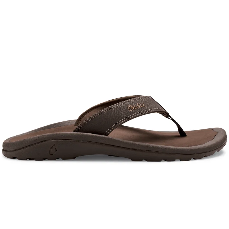 surfboards with reinforced rails-Olukai Mens Ohana Dark Java/Ray Sandal