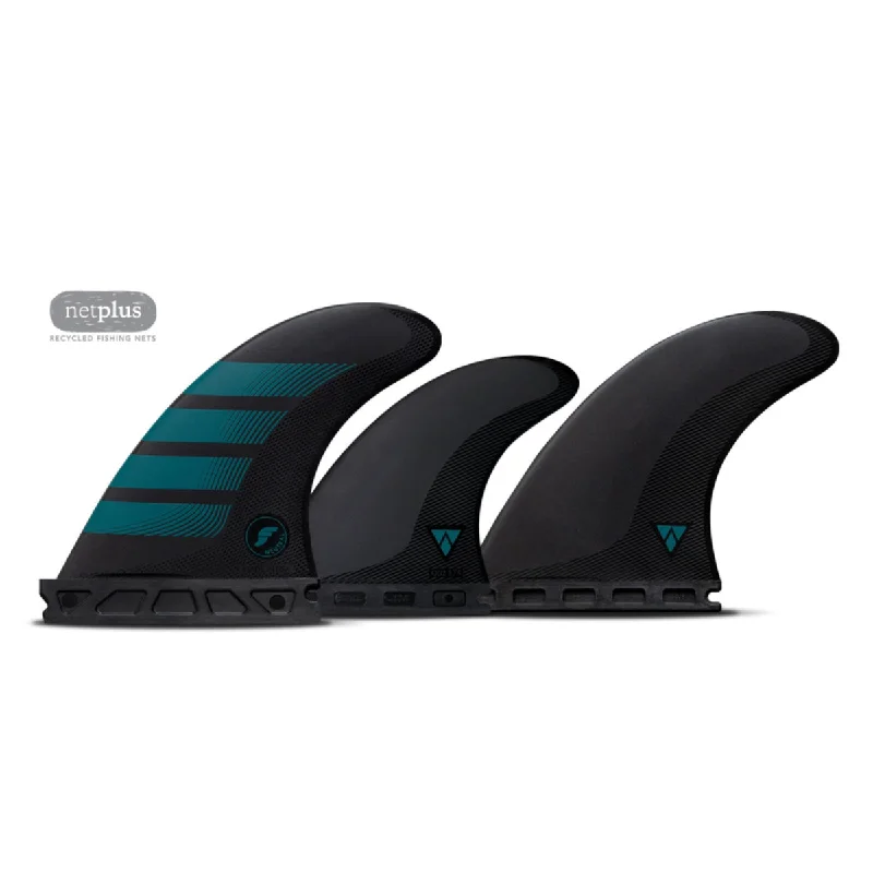 surfboard fins for higher speed in the surf-Futures 5 FIN - F4 - QD2 375 Alpha Carbon/Aqua