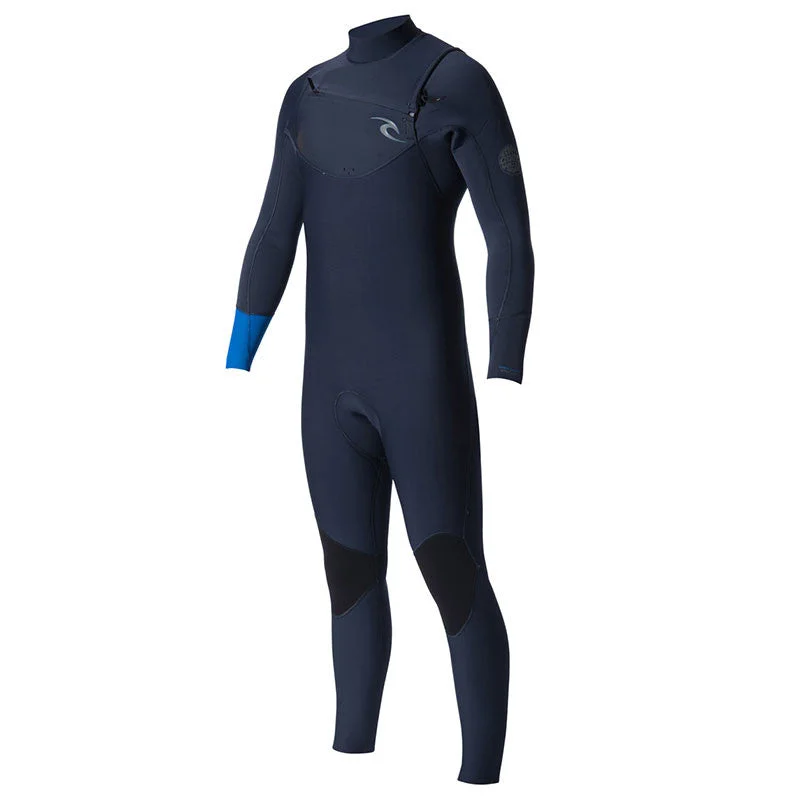 best wetsuits for extreme temperatures-Rip Curl Dawn Patrol Chest Zip 3/2mm Wetsuit - Blue