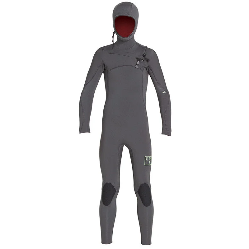 wetsuits with soft-touch inner lining-Xcel Youth Comp X Hooded 4.5/3.5 Wetsuit - Jet Black