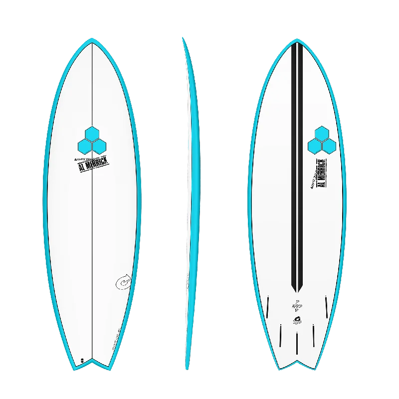 surfboards for extra hold in powerful waves-Torq Channel Islands Colab Al Merrick Pod Mod 5'6" Epoxy Surfboard - Blue Rail