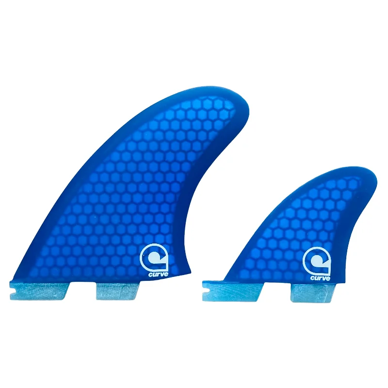 surfboard fins for wave-holding in fast conditions-Surfboard Fins Retro - Dual Tab "II" Twin 2+1 - HEXCORE