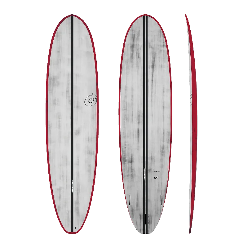 surfboards for consistent speed in different conditions-Torq ACT V+ Carbon Fiber Surfboard 8’0 x 22 7/8” x 3 1/4” 68 ltr -Red Rails