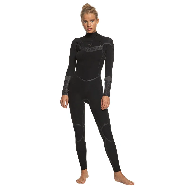 wetsuits for high-speed water sports-Roxy Womens Syncro Plus 3/2 Chest Zip Wetsuit