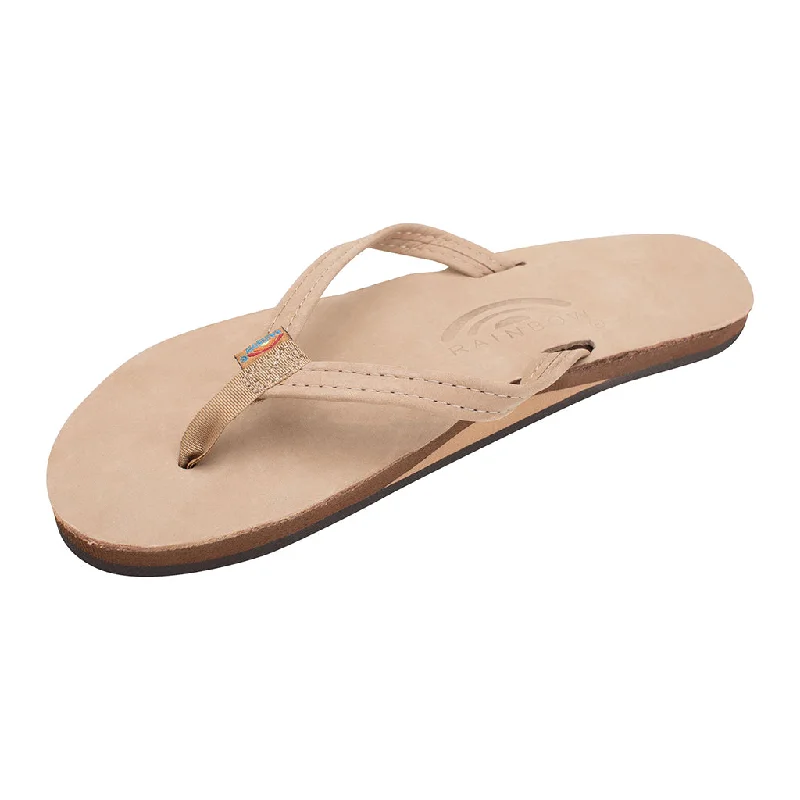 surfboards for balance and stability on waves-Rainbow 1/2" Narrow Strap Sierra Brown womens single layer leather sandal