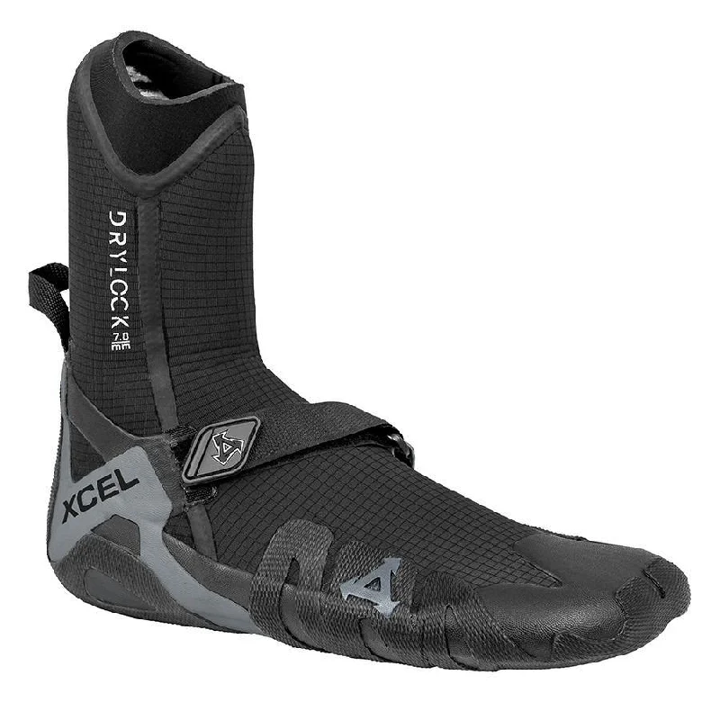 wetsuits for long-lasting comfort-Xcel Drylock 7mm Booties - Round Toe