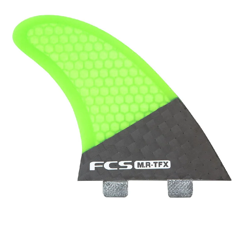 surfboard fins for high performance in all wave types-FCS II Mark Richards TFX PC Twin + Stabiliser Fins - Carbon/Fluro