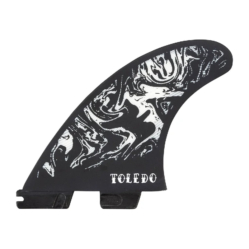 surfboard fins for deep, controlled turns-FCS II Filipe Toledo PC Medium Tri Fins - Black/White