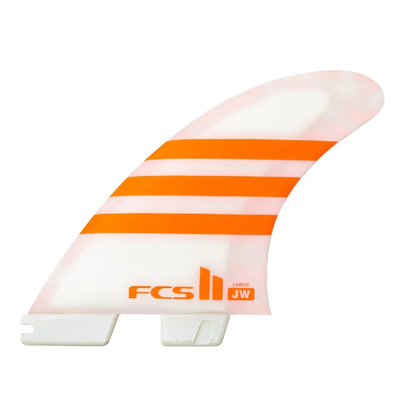 surfboard fins for aggressive surfing-FCS II THRUSTER - Julian Wilson PC AIRCORE Tri Fins Large - Orange/White