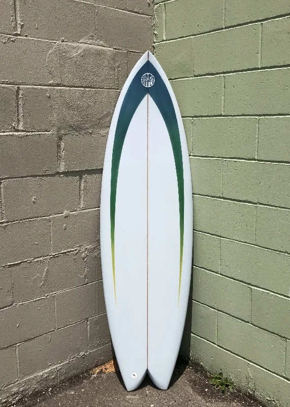 surfboards with streamlined profiles for speed-5'10" Simon Shapes Swallow Tail Quad