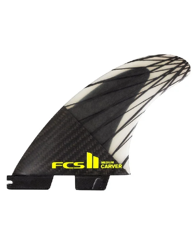 surfboard fins with reinforced edges for durability-FCS II Carver PC Carbon Thruster Fins