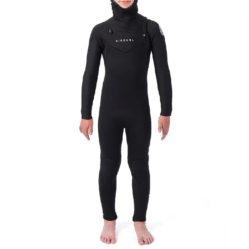 wetsuits with superior insulation for cold water-Rip Curl Youth Dawn Patrol 5/4 Hooded Wetsuit