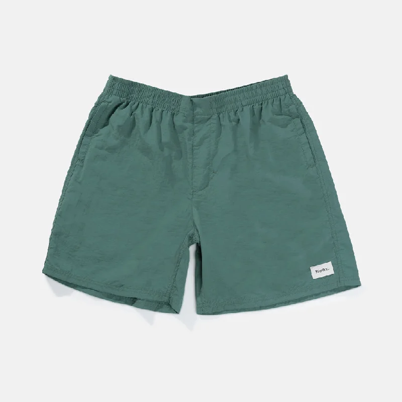 best surf clothing for long days at the beach-Rhythm Men's Mod Sport Jam Short - Moss