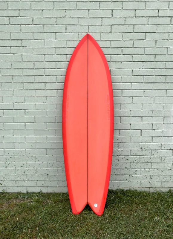 surfboards with good speed in clean conditions-5'6" Lovemachine Surfboards Wills Fish - Bright Coral