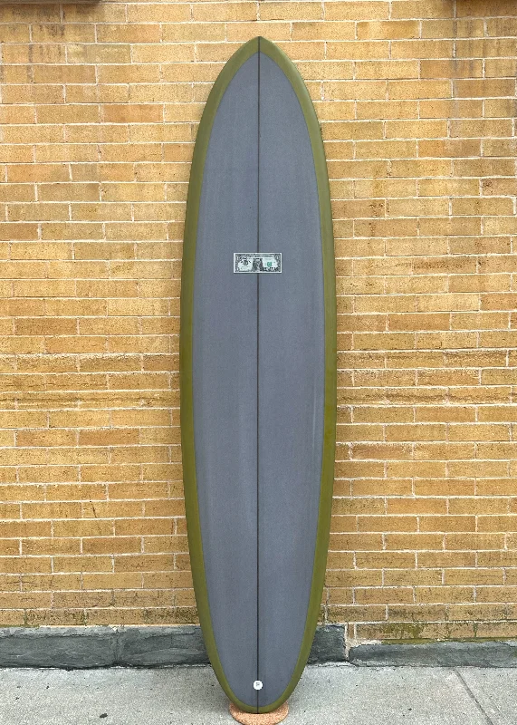 surfboards with high-performance features-7'0" McCallum Surfboards Twin Egg - Smoke/Chartreuse