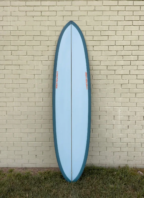 surfboards for fast turns-7'4" Lovemachine Surfboards Thick Lizzy - Teal & Blue