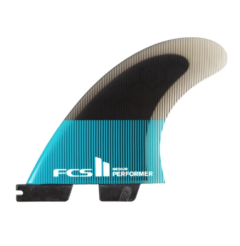 surfboard fins for added push and drive-FCS II Performer PC Teal/Black Tri Fins