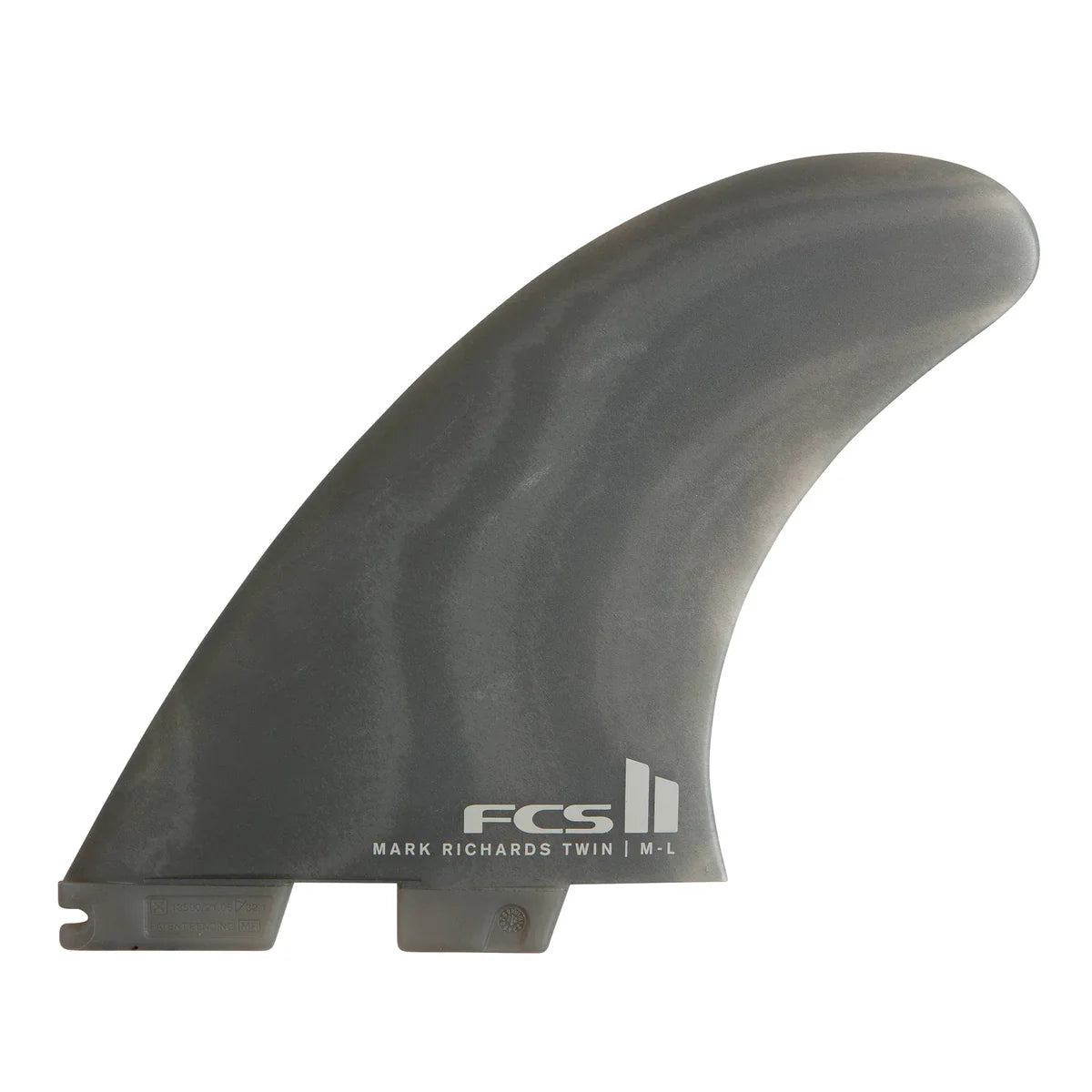 surfboard fins with dual-fin setup for stability-FCS II Mark Richards Twin + Stabilizer Fin Set - Eco Neo Glass Smoke Swirl