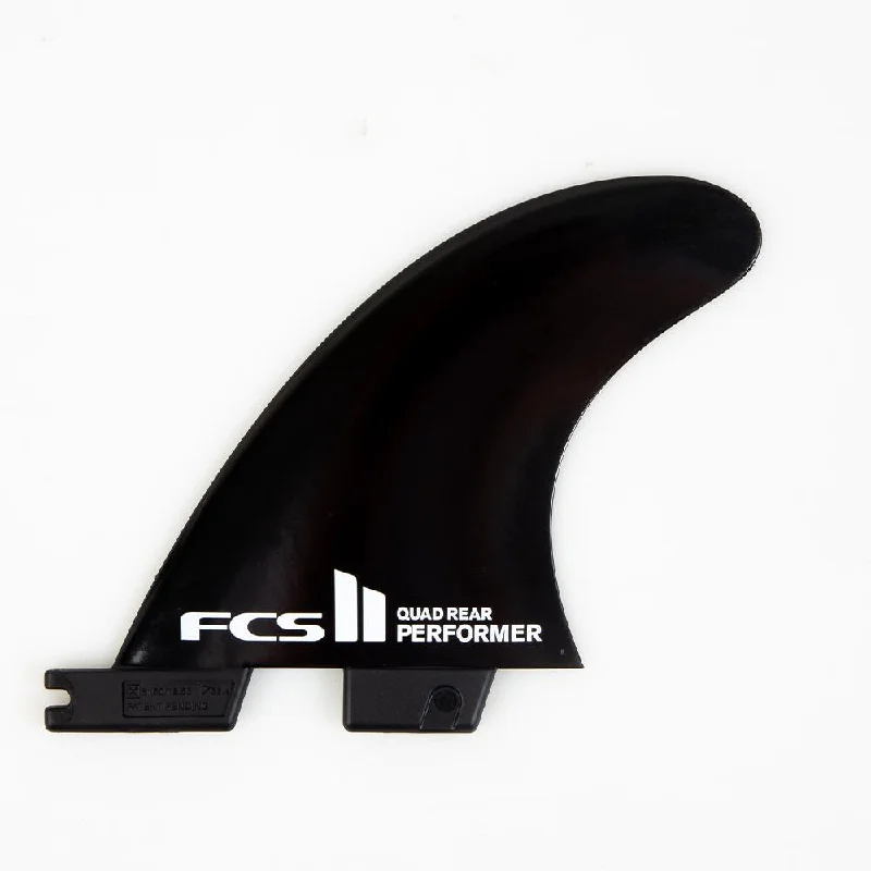 surfboard fins with adjustable bases for versatility-FCS II QUAD REAR Performer Glass Flex Fin Set Black Medium