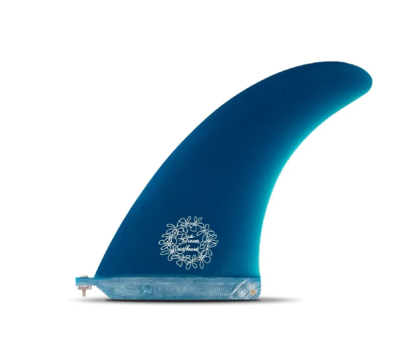 surf clothing for ultimate flexibility-Brewer 8" Fiberglass Fin Blue