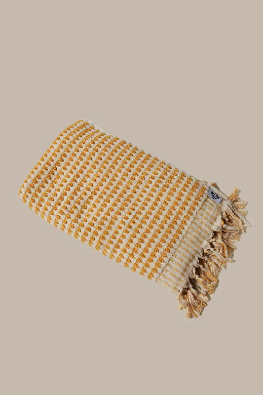 surf clothing for optimal water flow-Glide Turkish Towel - Pom Pom, Mustard