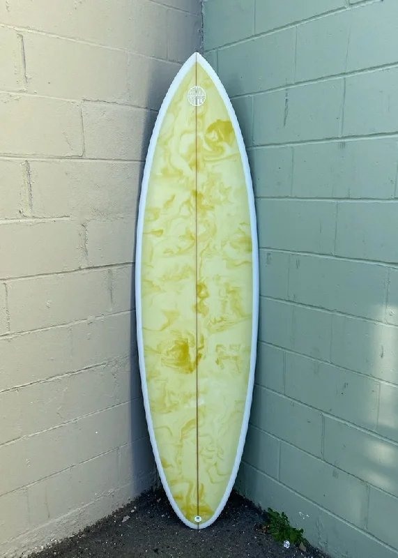 surfboards with adjustable fin systems-6'6" Simon Shapes Channel Bottom Twin