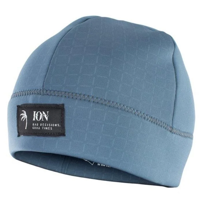 wetsuits with thermal lining for added warmth-ION Neo Logo Beanie - Steel Blue