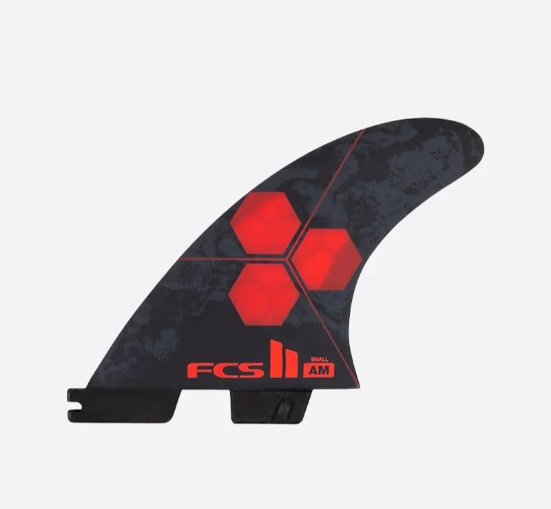 surfboard fins with multi-material designs for performance-FCS II Al Merrick PC Red Tri Fins