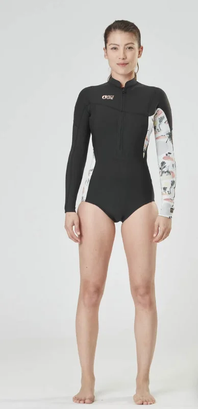 surf clothing with reinforced seams for durability-Picture Women's Meta 2/2 Pyla Print Springsuit