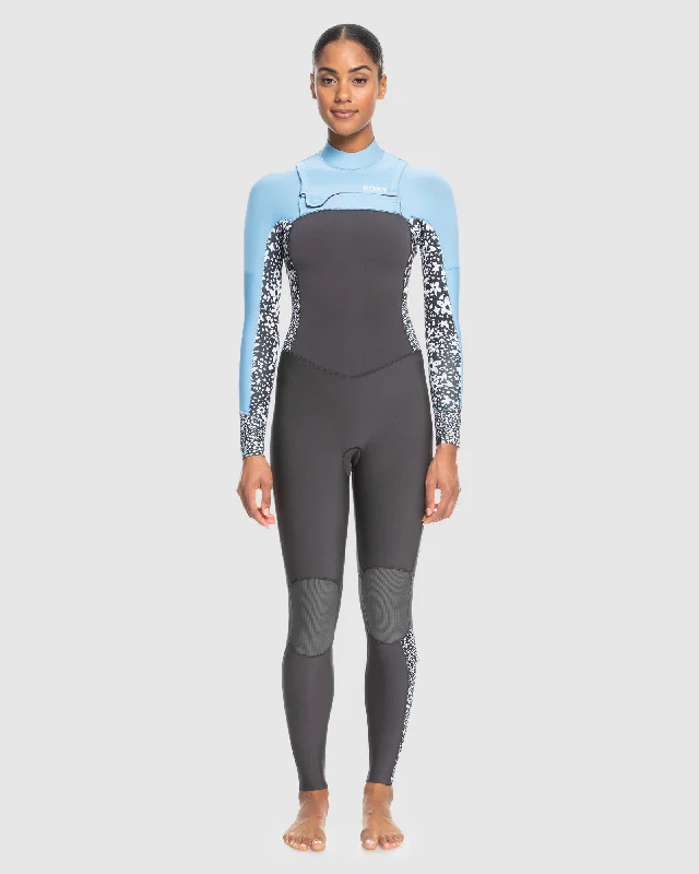 wetsuits for low-impact activities like swimming-Womens 3/2Mm Swell Series 2022 Chest Zip Wetsuit