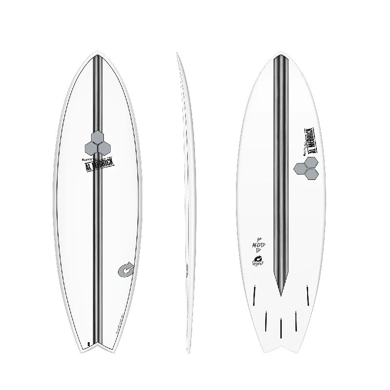 surfboards with stable outlines for calm water-Torq Channel Islands Colab Al Merrick Pod Mod 6'2" Epoxy Surfboard - White Rails